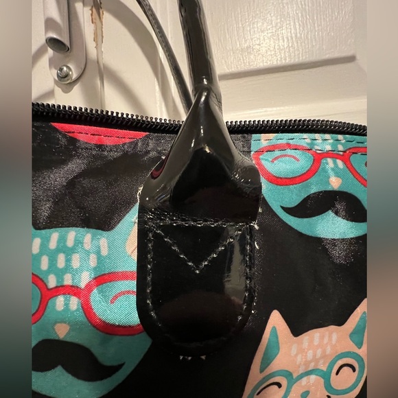 Super Cute🐱Colorful Cats in Glasses Print Tote Bag, Zip Top , Sturdy Handles - Picture 3 of 10